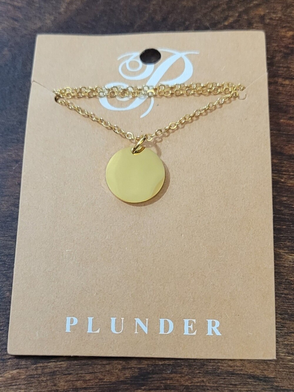 (12) PLUNDER Gold-Tone Petite Disc Necklaces